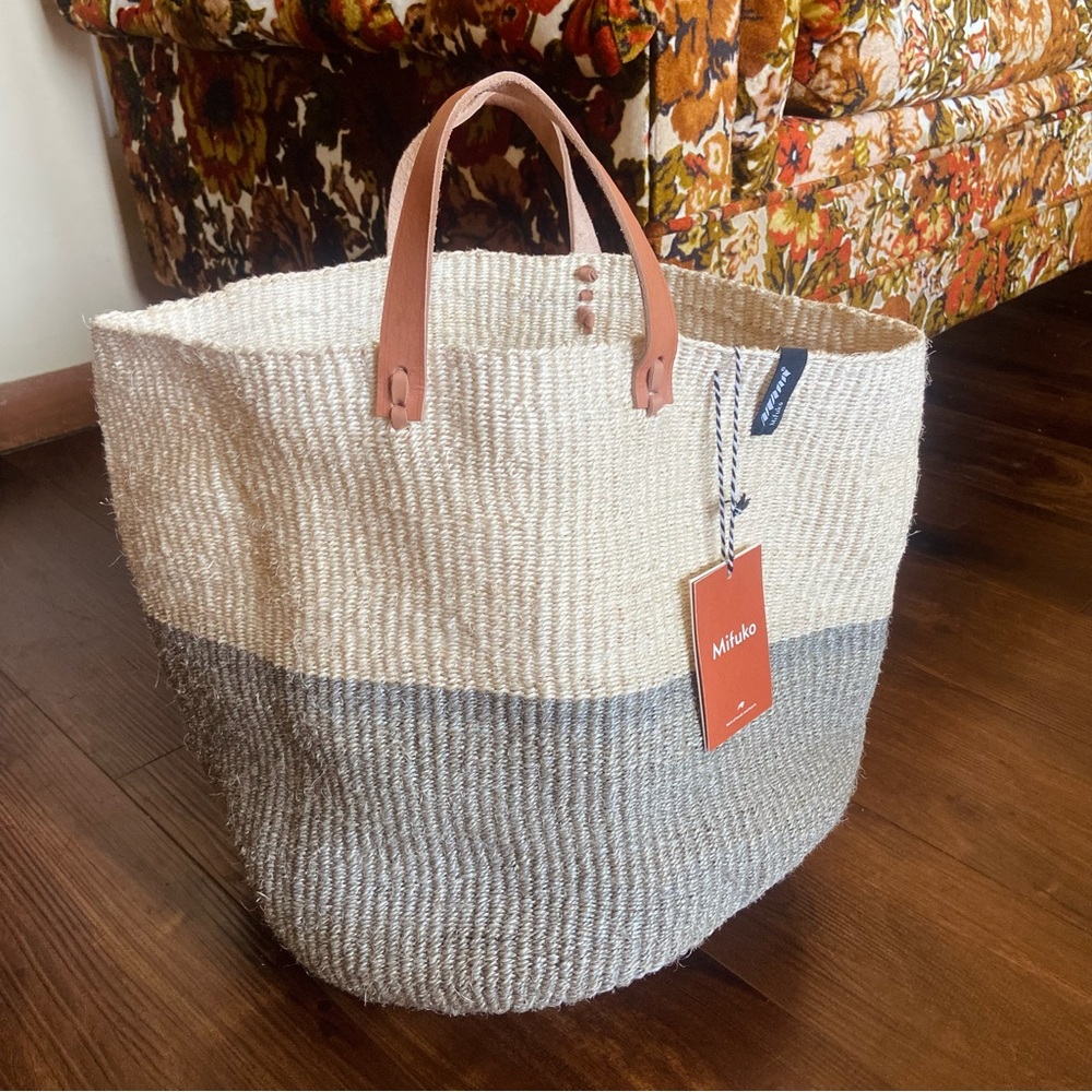 NWT Mifyko Handmade Kiondo Sisal Market Basket